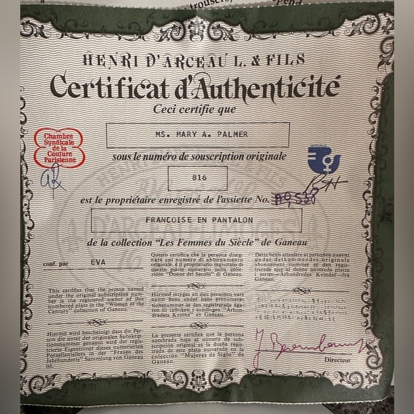 Henri d'Arceau L. & Fils Limoges Les Femmes Due Siecle 1960 Series Plates - Picture 3 of 5